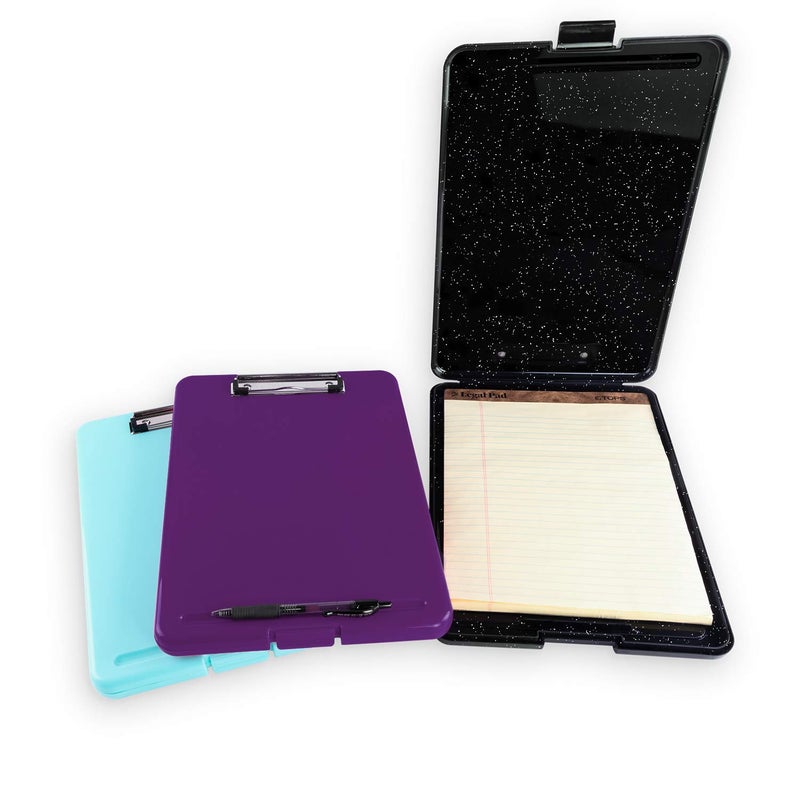 Super Z Outlet Slim Plastic Nursing RN Style Coaches Clipboard with Open Foldable Storage, Classroom Teacher College Size (9.5" x 13.5") (3-Pack (Assorted Alternate)) - Image 3